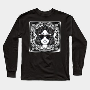 Cool vintage woman with sunglasses | Long Sleeve T-Shirt